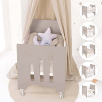 Minicuna colecho (5en1) con ruedas 60x80 cm beige · Omni Uno Arena