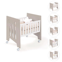 Minicuna colecho (5en1) con ruedas 60x80 cm beige · Omni Uno Arena