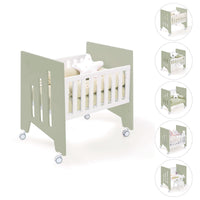 Minicuna colecho (5en1) con ruedas 60x80 cm verde-oliva · Omni Uno Erba