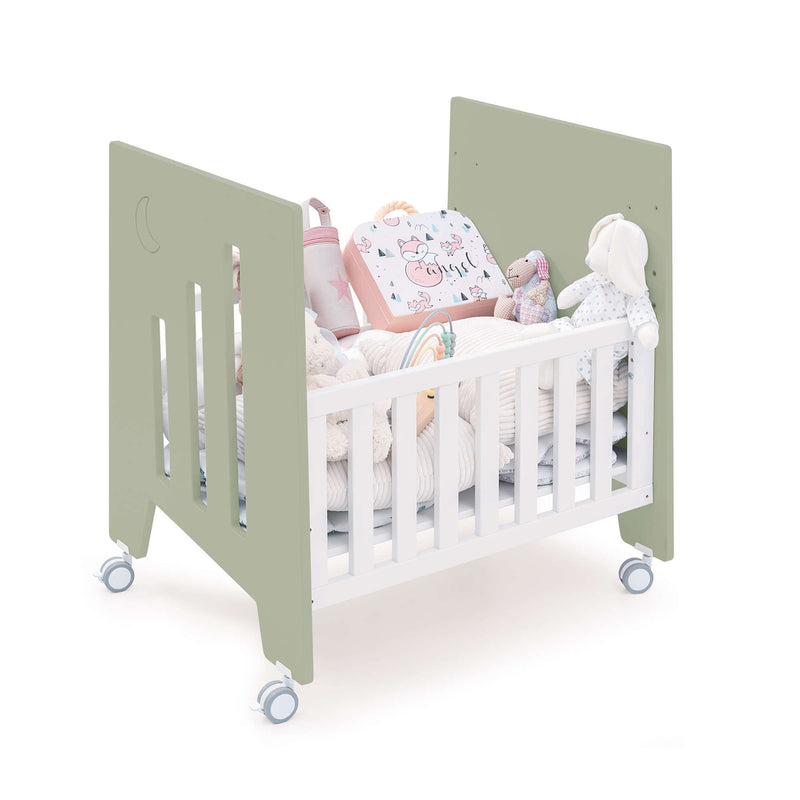 Minicuna colecho con ruedas 60x80 cm verde-oliva · Omni Uno Erba