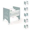 Minicuna colecho (5en1) con ruedas 60x80 cm verde eucalipto · Omni Uno Eucalyptus