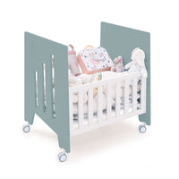 Minicuna colecho con ruedas 60x80 cm verde eucalipto · Omni Uno Eucalyptus