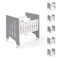 Minicuna colecho (5en1) con ruedas 60x80 cm antracita · Omni Uno Antracita