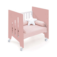 Minicuna colecho con ruedas 60x80 cm rosa · Omni Uno Quarzo