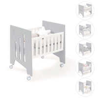 Minicuna colecho (5en1) con ruedas 60x80 cm gris · Omni Uno Grey