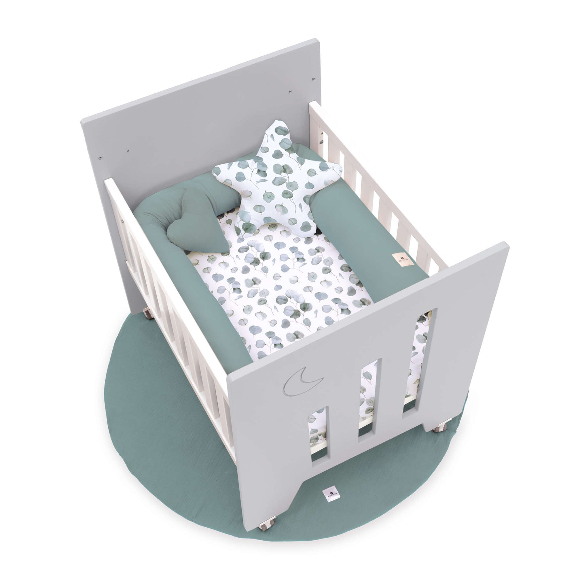 Minicuna colecho (5en1) con ruedas 60x80 cm gris · Omni Uno Grey C181A-M7778