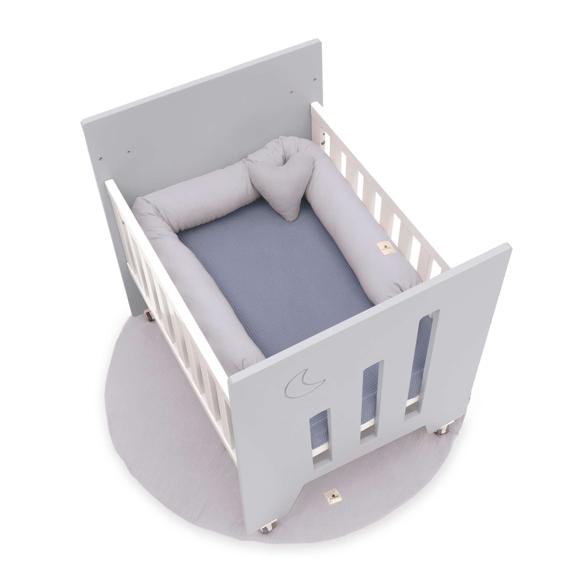 Minicuna colecho (5en1) con ruedas 60x80 cm gris · Omni Uno Grey C181A-M7778