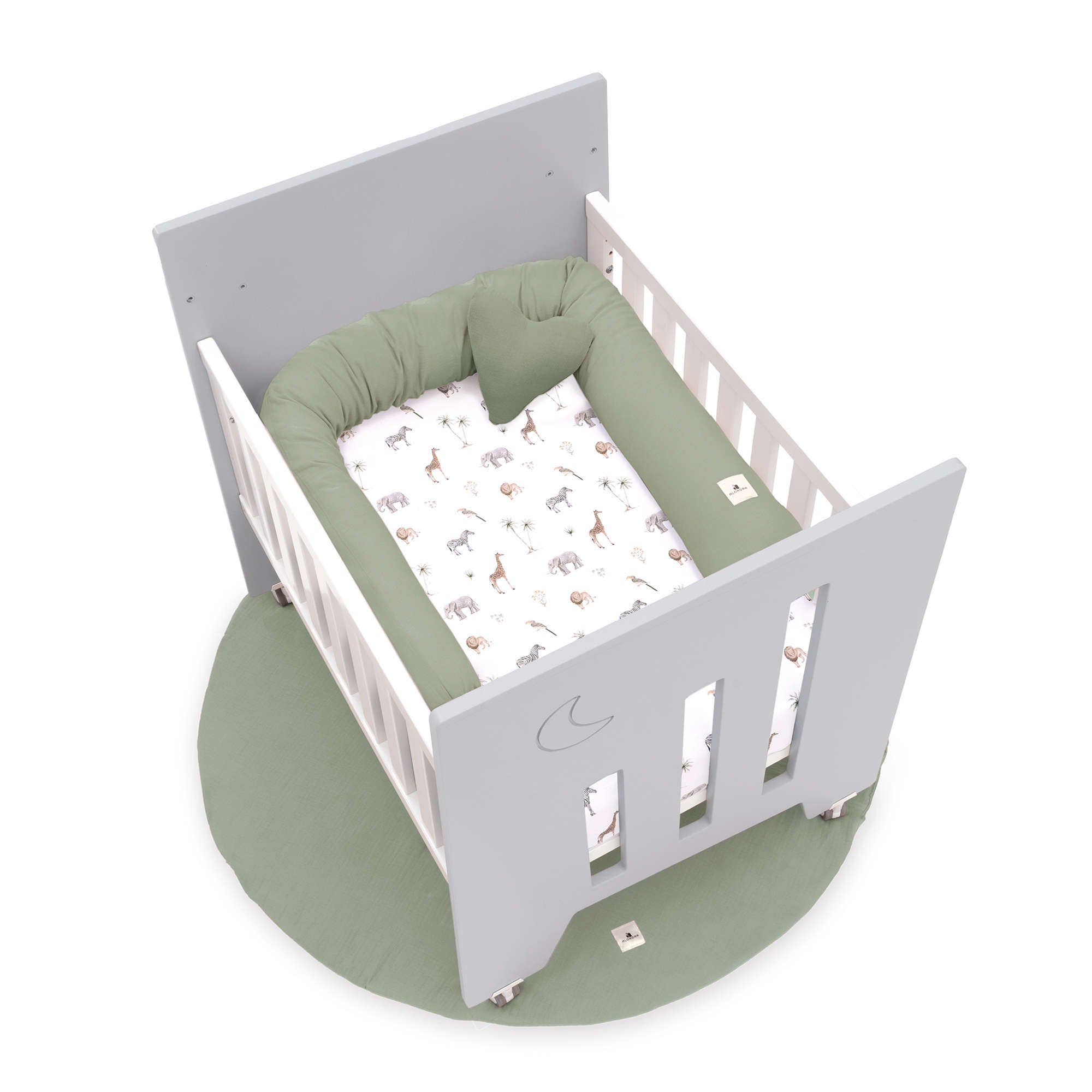 Minicuna colecho (5en1) con ruedas 60x80 cm gris · Omni Uno Grey C181A-M7778