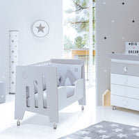 Cuna Colecho OMNI gris convertible en cama y sillón infantil