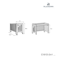 Kit conversión de minicuna 60x80 cm a cuna 60x120 cm blanco