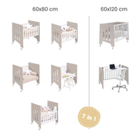 Minicuna 60x80 cm y cuna 60x120 cm (7en1) beige · Omni Tre Arena C181T-M7753