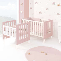 Minicuna y cuna todo en uno (7en1) blanca/rosa claro · Nexo Tre Flamingo C187T-M7742