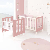 Minicuna y cuna todo en uno (7en1) blanca/rosa · Nexo Tre Quarzo C187T-M7759