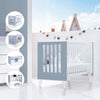 Cuna colecho 60x120 cm (4en1) blanco/celeste · Nexo Due Blu denim C187D-M7741