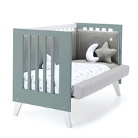 Cuna colecho 60x120 cm (4en1) blanco/verde eucalipto · Nexo Due Eucalyptus C187D-M7757