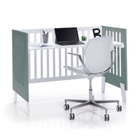 Minicuna y cuna todo en uno (7en1) blanca/verde eucalipto · Nexo Tre Eucalyptus