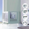 Cuna colecho 60x120 cm (4en1) blanco/verde eucalipto · Nexo Due Eucalyptus C187D-M7757