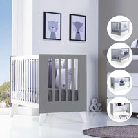 Cuna colecho 60x120 cm (4en1) blanco/antracita · Nexo Due Antracita C187D-M7758