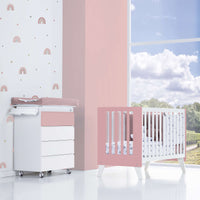 Cuna de colecho 60x120 cm (4en1) rosa · Nexo Due Quarzo