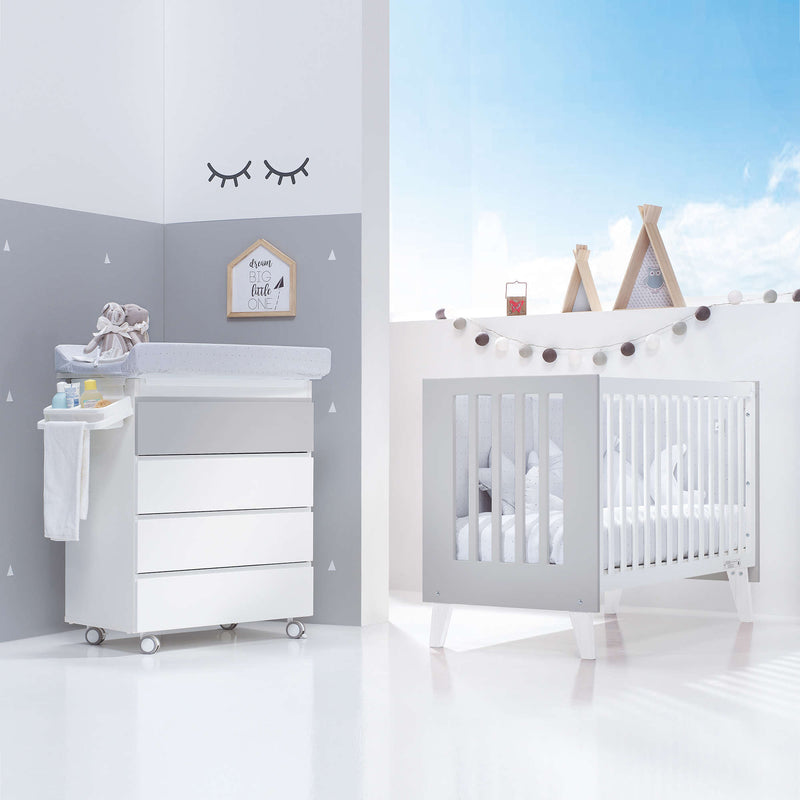 Cuna colecho 60x120 cm (4en1) blanco/gris · Nexo Due Grey