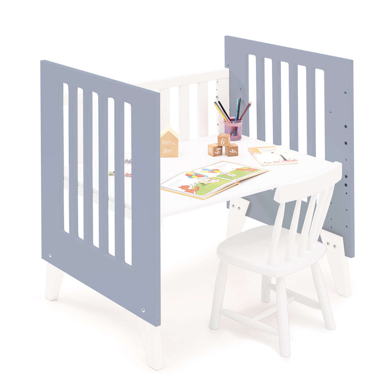 Minicuna y cuna todo en uno (7en1) blanca/azul · Nexo Tre Blu denim C187T-M7741