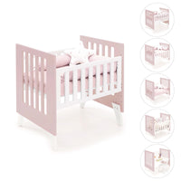 Minicuna 60x80 cm para colecho (5en1) blanca/rosa claro · Nexo Uno Flamingo C187A-M7742