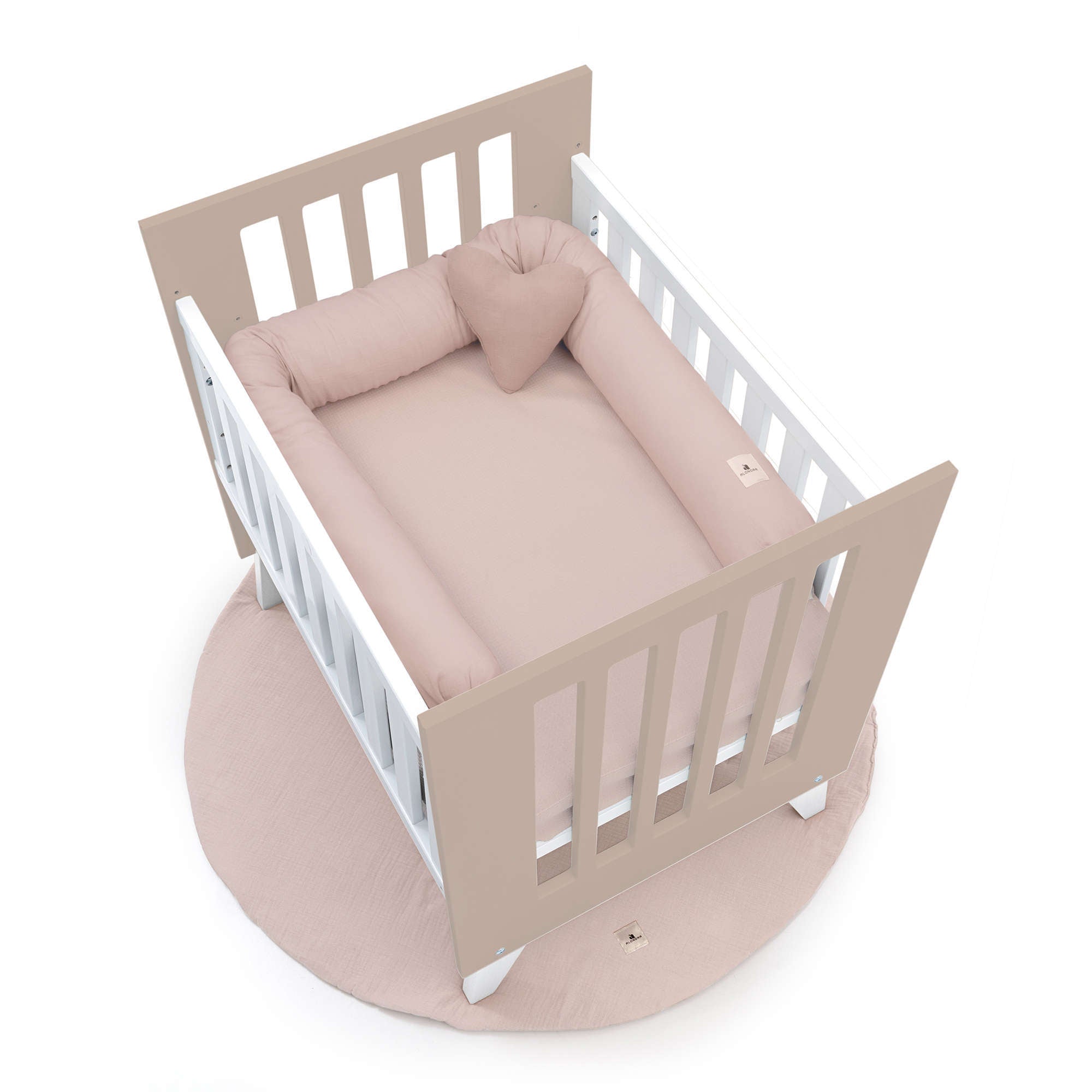 Minicuna 60x80 cm para colecho (5en1) blanca/beige · Nexo Uno Arena C187A-M7753