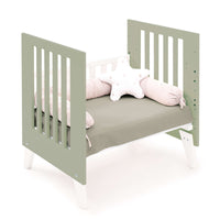 Minicuna y cuna todo en uno (7en1) blanca/verde-oliva · Nexo Tre Erba C187T-M7756