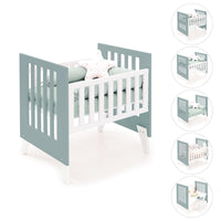 Minicuna 60x80 cm para colecho (5en1) blanca/verde eucalipto · Nexo Uno Eucalyptus C187A-M7757