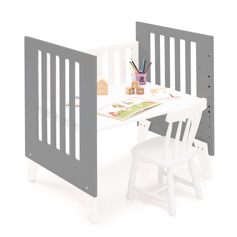 Minicuna y cuna todo en uno (7en1) blanca/antracita · Nexo Tre Antracita C187T-M7758