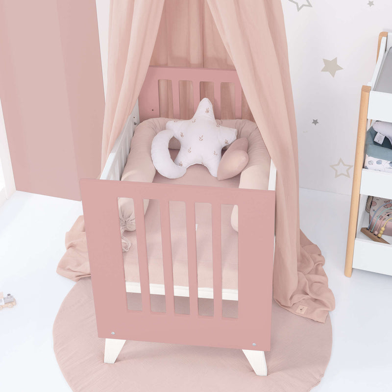 Minicuna y cuna todo en uno (7en1) blanca/rosa · Nexo Tre Quarzo C187T-M7759