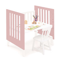 Minicuna y cuna todo en uno (7en1) blanca/rosa · Nexo Tre Quarzo C187T-M7759