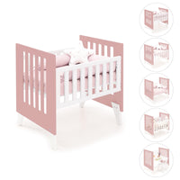 Minicuna 60x80 cm para colecho (5en1) blanca/rosa · Nexo Uno Quarzo C187A-M7759