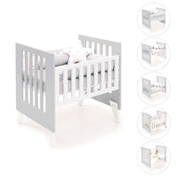 Minicuna 60x80 cm para colecho (5en1) blanca/gris · Nexo Uno Grey C187A-M7778