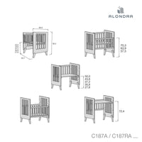 Minicuna colecho 60x80 cm madera/antracita · Nexor Uno Antracita