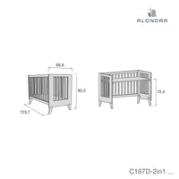 Kit conversión de minicuna 60x80 cm a cuna 60x120 cm blanco