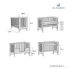 Cuna colecho 60x120 cm (4en1) blanco/gris · Nexo Due Grey