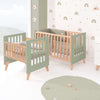 Minicuna convertible en cuna (7en1) madera/verde-oliva · Nexor Tre Erba