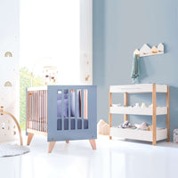 Cuna de colecho 60x120 cm (4en1) madera/celeste · Nexor Blue Denim