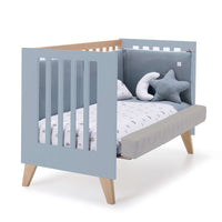 Cuna de colecho 60x120 cm (4en1) madera/celeste · Nexor Due Blue Denim