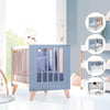 Cuna de colecho 60x120 cm (4en1) madera/celeste · Nexor Due Blue Denim
