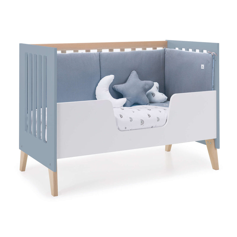 Cuna de colecho 60x120 cm (4en1) madera/celeste · Nexor Due Blue Denim