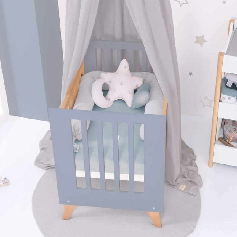 Minicuna colecho 60x80 cm (5en1) madera/azul · Nexor Uno Blu denim C187RA-M4195