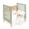 Minicuna convertible en cuna (7en1) madera/verde-oliva · Nexor Tre Erba