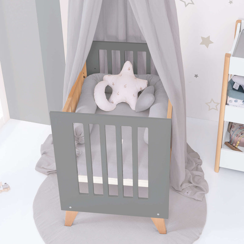 Minicuna colecho 60x80 cm (5en1) madera/antracita · Nexor Uno Antracita C187RA-M5895