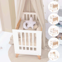 Minicuna colecho 60x80 cm (5en1) madera/blanca · Nexor Uno White