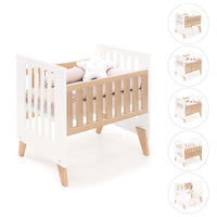 Minicuna colecho 60x80 cm (5en1) madera/blanca · Nexor Uno White