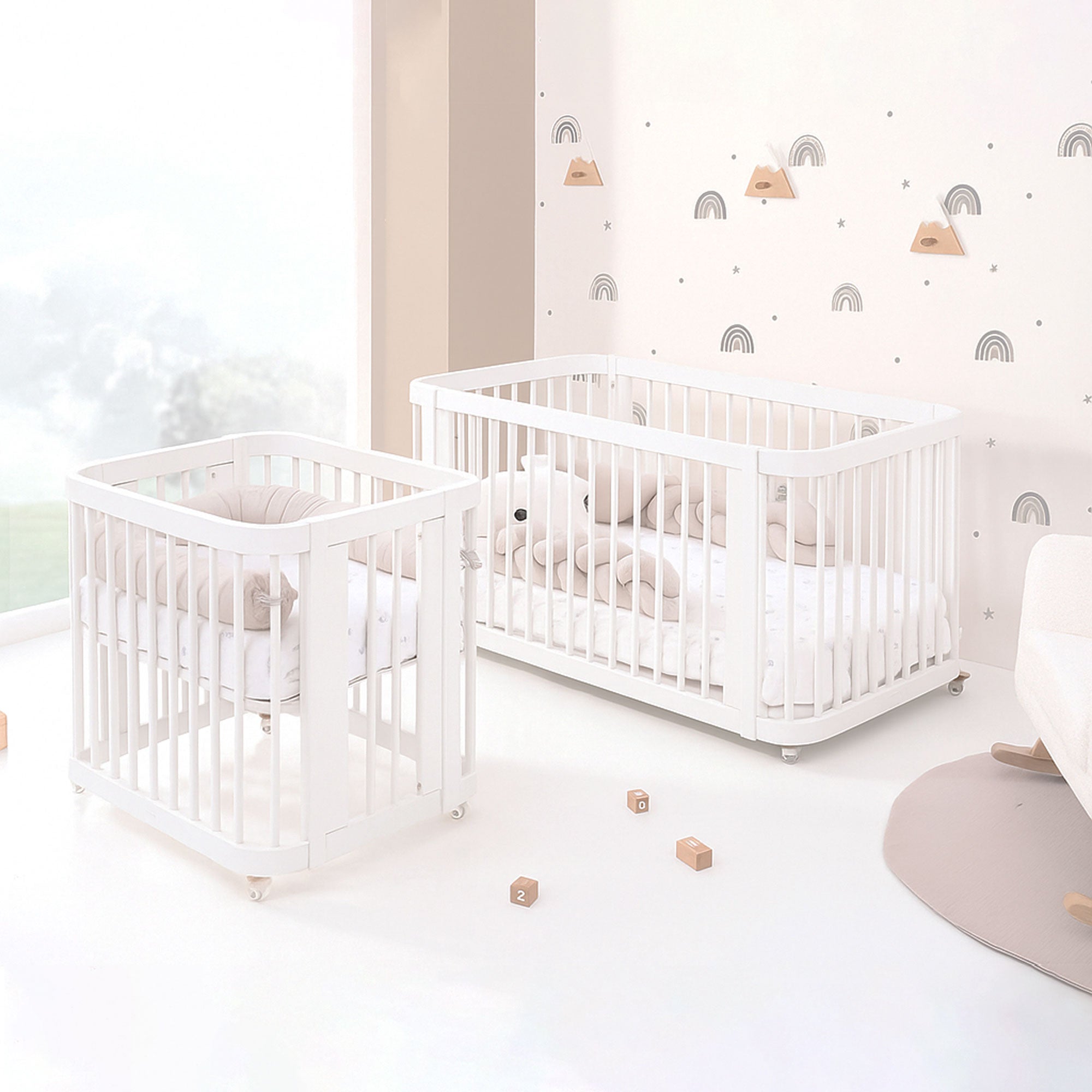 Minicuna-cuna-cama todo en uno (3en1) blanca 55x70 70x140 cm