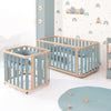 Minicuna-cuna-cama-escritorio (4en1) madera/verde · Crea Plus Tre C351-M5057