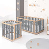 Minicuna-cuna-cama-escritorio (4en1) madera/gris · Crea Plus Tre C351-M5058